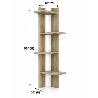 Picture of Moumi Furniture and Home Decor Vertical 4 Tier Melamine Board Wall Shelf