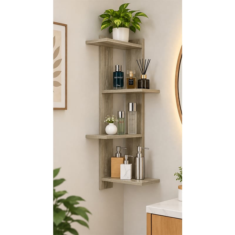 Picture of Moumi Furniture and Home Decor Vertical 4 Tier Melamine Board Wall Shelf