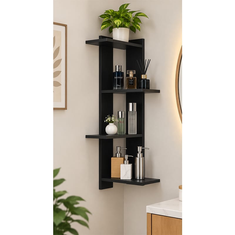 Picture of Moumi Furniture and Home Decor Vertical 4 Tier Melamine Board Wall Shelf