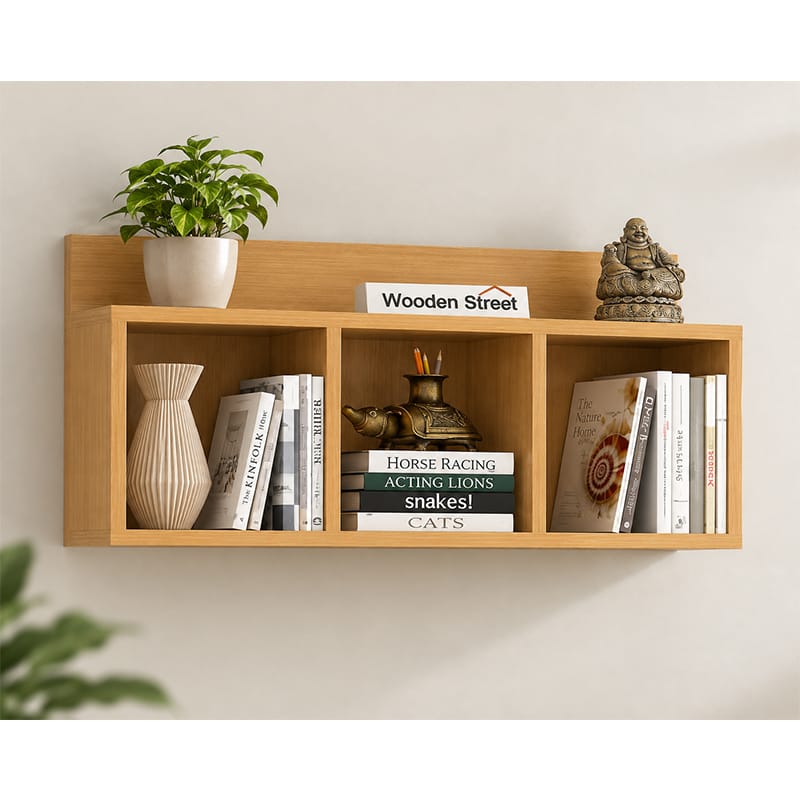 Picture of Moumi Furniture and Home Decor Wall Mounted 3 Compartment Melamine Board Display Shelf