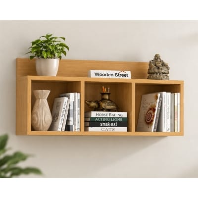 Picture of Moumi Furniture and Home Decor Wall Mounted 3 Compartment Melamine Board Display Shelf
