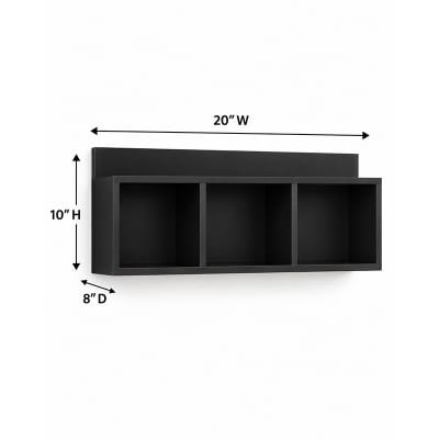 Picture of Moumi Furniture and Home Decor Wall Mounted 3 Compartment Melamine Board Display Shelf