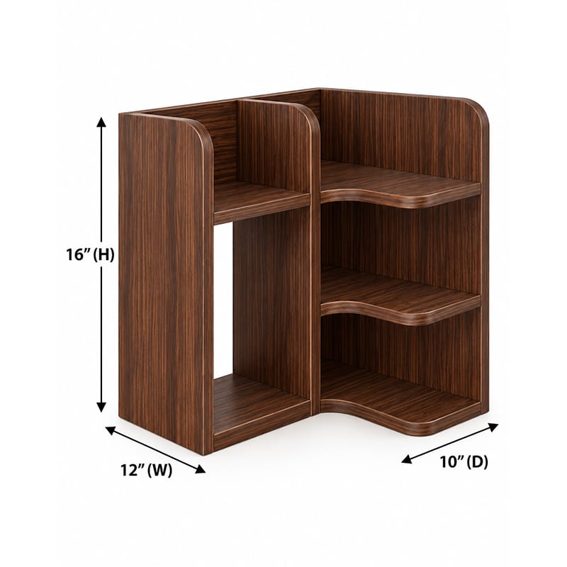 Picture of Moumi Furniture and Home Decor Corner Melamine Board Display Shelf with Multiple Open Compartments