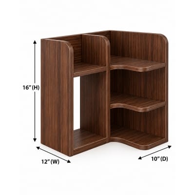 Picture of Moumi Furniture and Home Decor Corner Melamine Board Display Shelf with Multiple Open Compartments