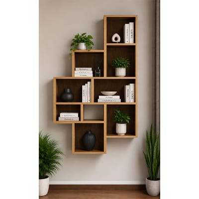 Picture of Moumi Furniture and Home Decor Geometric Melamine Board Wall Display Shelf