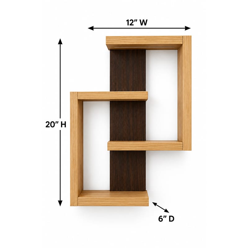Picture of Moumi Furniture and Home Decor Asymmetrical Melamine Board Wall Display Shelf