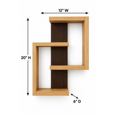 Picture of Moumi Furniture and Home Decor Asymmetrical Melamine Board Wall Display Shelf