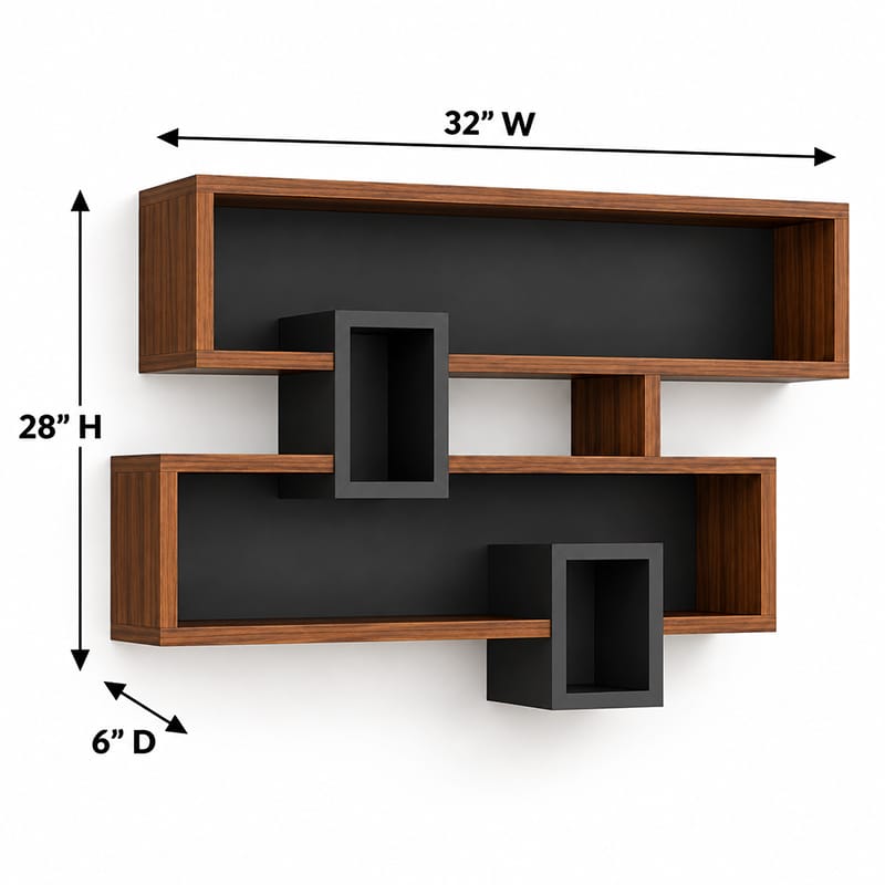 Picture of Moumi Furniture and Home Decor Modern Two Level Melamine Board Wall Display Shelf