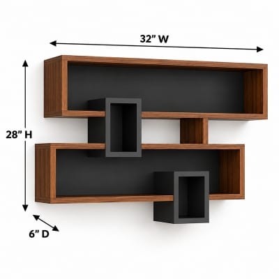 Picture of Moumi Furniture and Home Decor Modern Two Level Melamine Board Wall Display Shelf