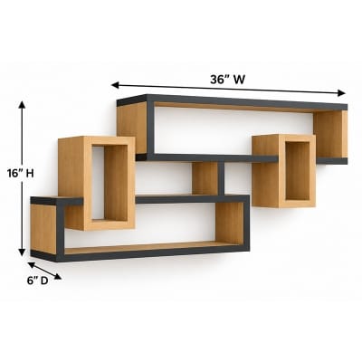 Picture of Moumi Furniture and Home Decor Geometric Laminated Board Wall Display Shelf