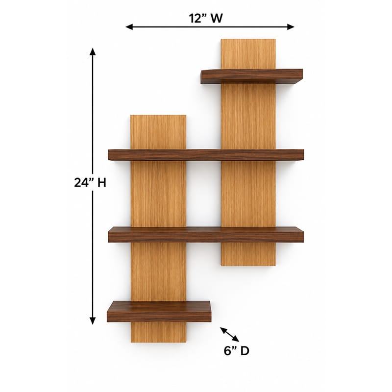 Picture of Moumi Furniture and Home Decor Laminated Board Wall Shelf with Multiple Levels