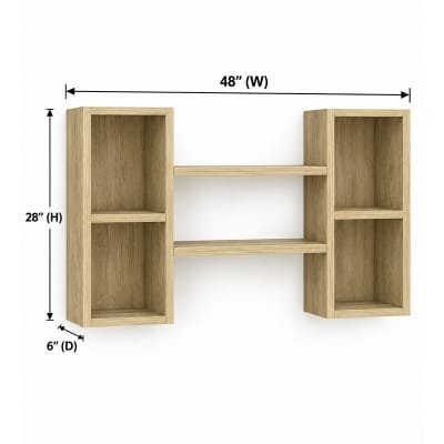 Picture of Moumi Furniture and Home Decor 2 Tier Melamine Board Wall Display Shelf