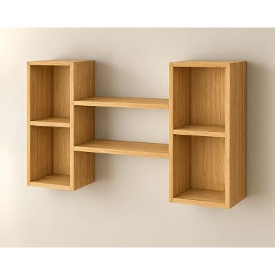 Picture of Moumi Furniture and Home Decor 2 Tier Melamine Board Wall Display Shelf