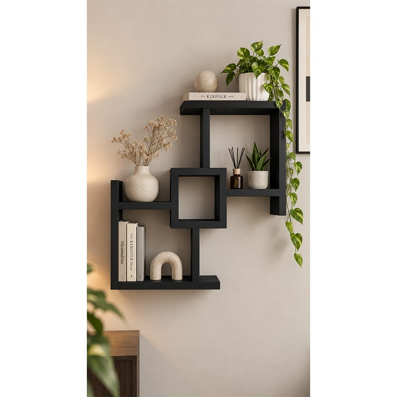 Picture of Moumi Furniture and Home Decor Geometric Laminated Board Wall Display Shelf