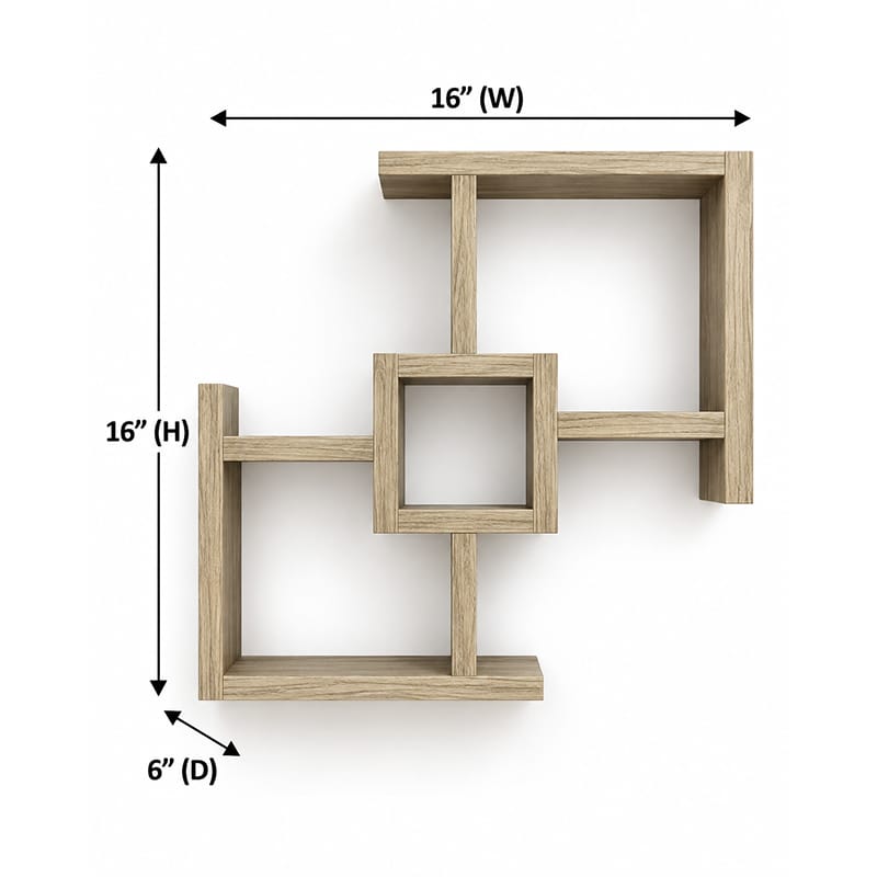 Picture of Moumi Furniture and Home Decor Geometric Laminated Board Wall Display Shelf