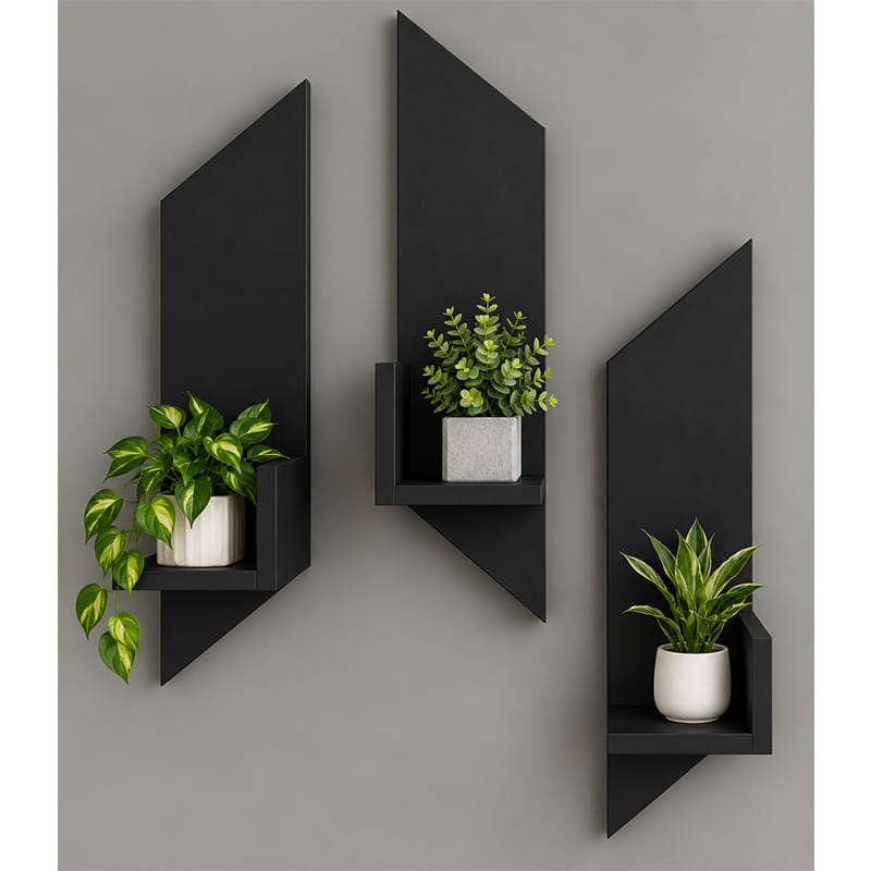 Picture of Moumi Furniture and Home Decor 3 Piece Angled Melamine Board Wall Display Shelf Set