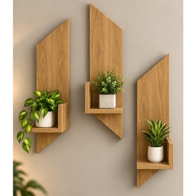 Picture of Moumi Furniture and Home Decor 3 Piece Angled Melamine Board Wall Display Shelf Set