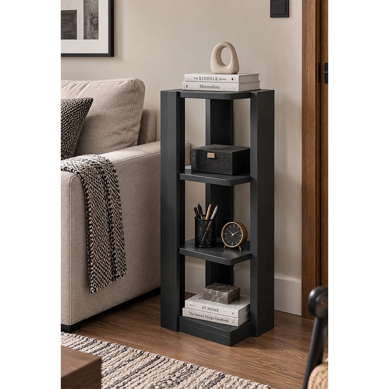 Picture of Moumi Furniture and Home Decor Tall 4 Tier Laminated Board Open Display Shelf