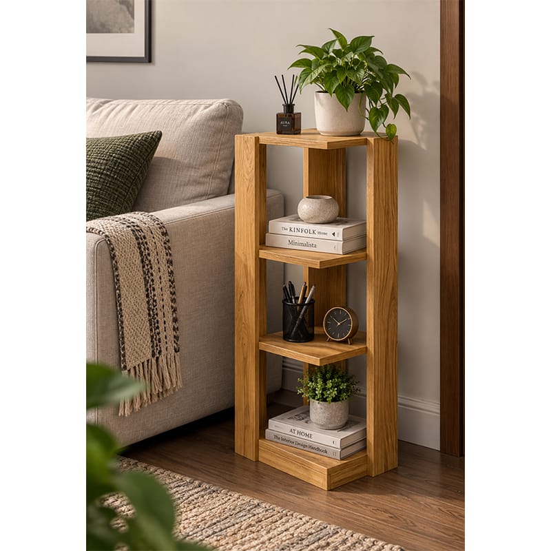 Picture of Moumi Furniture and Home Decor Tall 4 Tier Laminated Board Open Display Shelf
