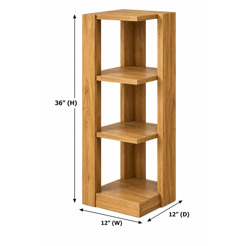 Picture of Moumi Furniture and Home Decor Tall 4 Tier Laminated Board Open Display Shelf