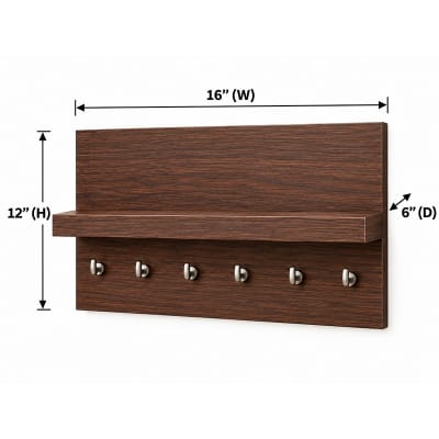 Picture of Moumi Furniture and Home Decor Wall Mounted Melamine Board Key Holder with Display Shelf