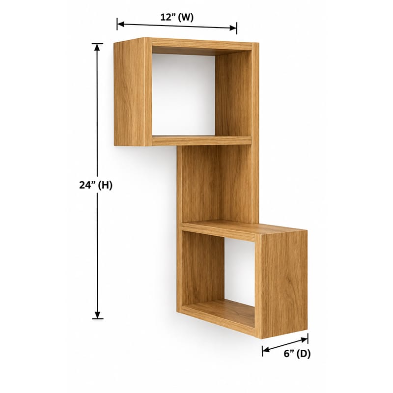 Picture of Moumi Furniture and Home Decor Zigzag Laminated Board Wall Display Shelf