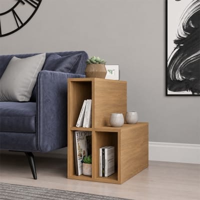 Picture of Moumi Furniture and Home Decor 3 Compartment Melamine Board Floor Display Shelf