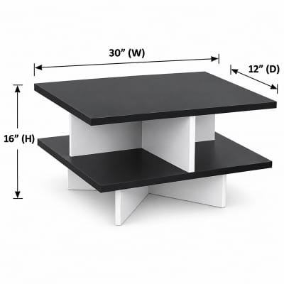 Picture of Moumi Furniture and Home Decor Modern 2 Tier Melamine Board Coffee Table