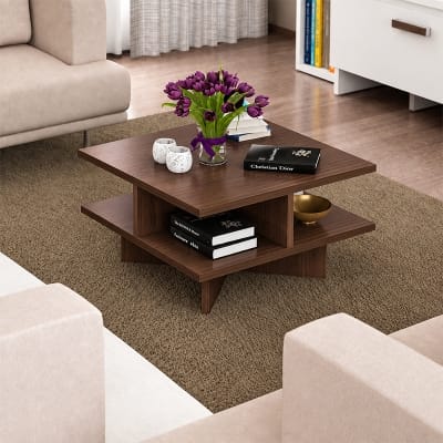 Picture of Moumi Furniture and Home Decor Modern 2 Tier Melamine Board Coffee Table