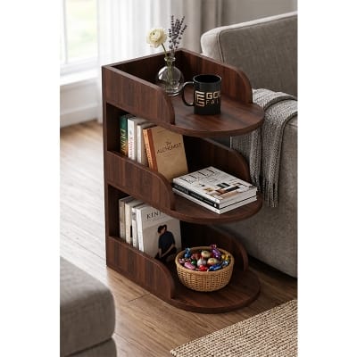 Picture of Moumi Furniture and Home Decor 3 Tier Melamine Board Curved Side Table