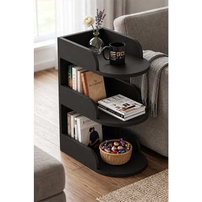 Picture of Moumi Furniture and Home Decor 3 Tier Melamine Board Curved Side Table