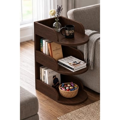 Picture of Moumi Furniture and Home Decor 3 Tier Melamine Board Curved Side Table