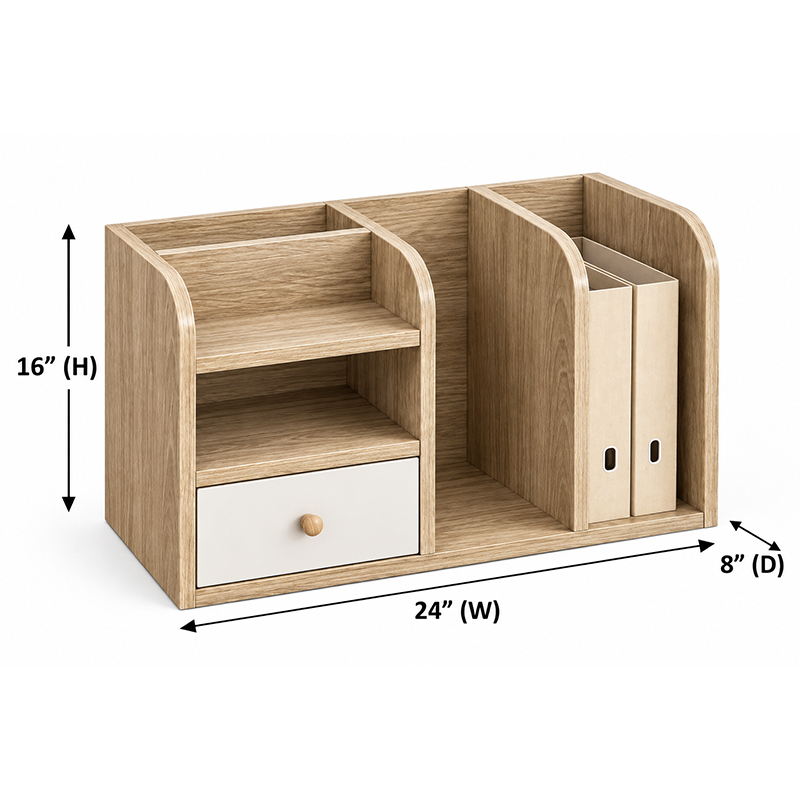 Picture of Moumi Furniture and Home Decor Melamine Board Desktop Organizer with Drawer