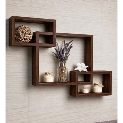 Picture of Moumi Furniture and Home Decor Geometric Melamine Board 3 Section Wall Display Shelf