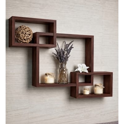 Picture of Moumi Furniture and Home Decor Geometric Melamine Board 3 Section Wall Display Shelf