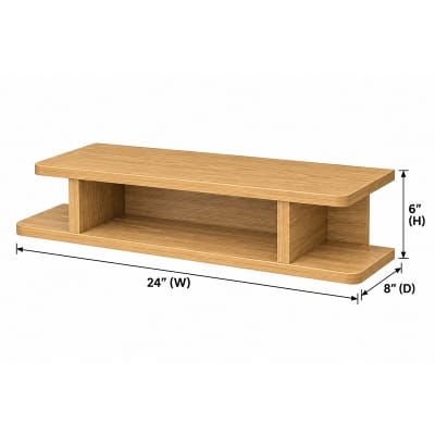 Picture of Moumi Furniture and Home Decor 2 Tier Melamine Board Wall Mounted TV Shelf