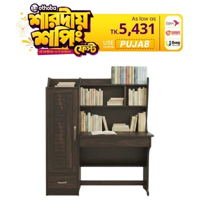 Picture of Reading Table, Lacquer Polish Deco Paint Rambo Design Rich Study Table, Writing Desk with 3 shelve 1 Door Cabinet & security lock Drawers, Modern Home Office Work Station Desk StudyTable 48/45