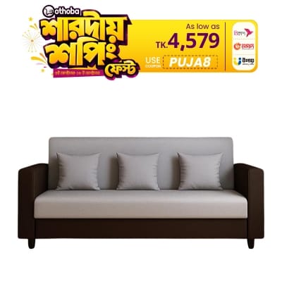 Picture of Lewis 3 Seater Sofa for Living Room Grey Without Cushion | Modern 3 Person Sofas | Premium Leather Sofa Set 3 Seater Couch for Guests Room Office Waiting Room Festival Gifts