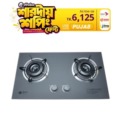 Picture of Gazi Smiss Double Burner Glass Body Gas Stove TG-204 (Best Price)