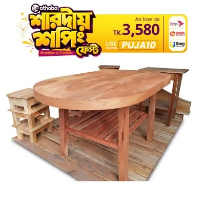 Picture of premium Daining table 5/2:5 feets 6 seat Multicolor