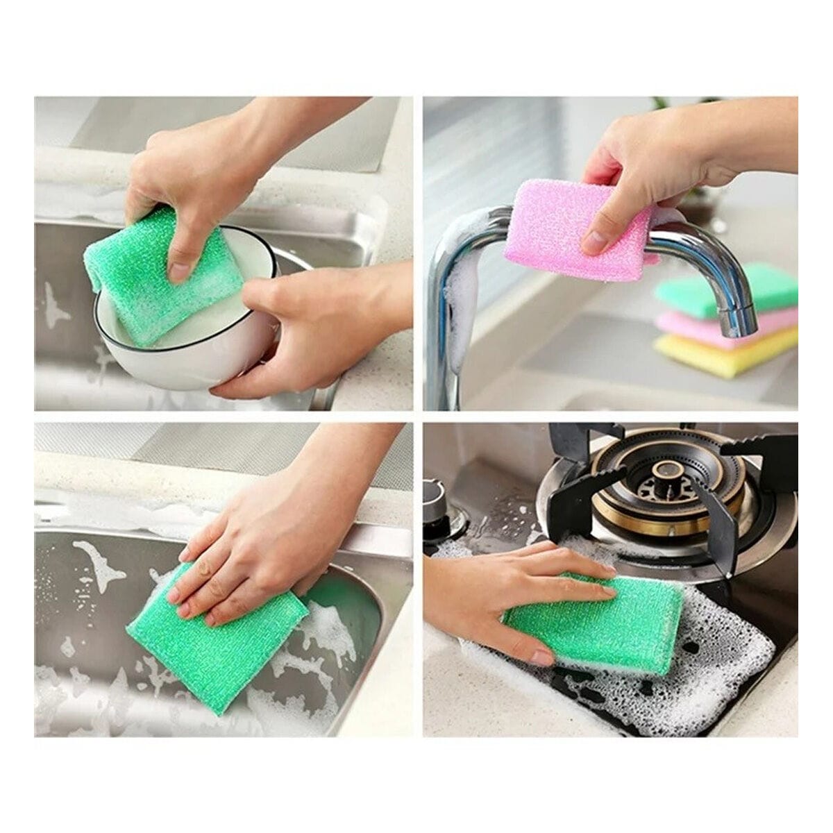 Picture of Kitchen Lusni Standard Quality (4 pcs) And Dish Washer (4 pcs) combo set-Multicolor