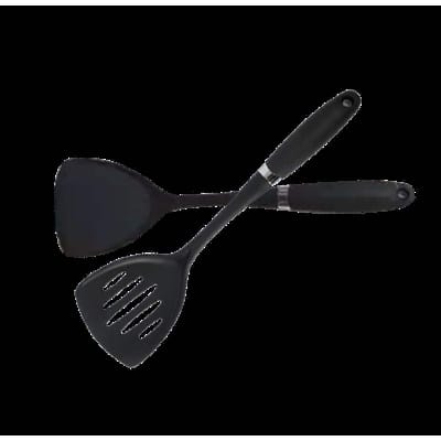 Picture of Silicone Non Stick Spoon- Black - 2 Pcs-Black