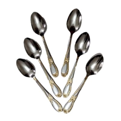 Picture of Stainless Steel Spoon Set - 6 Pcs Multi Design-SILVER