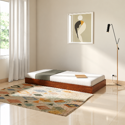Picture of (MDF) Single floor bed for kid/bachelors(height 10inch)4ft by 7ft by 10inch