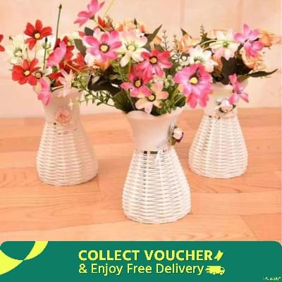 Picture of Flower Plastic Vase for Home Wedding Decoration - Excluding Flower-Multicolor