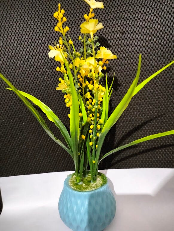 Picture of Artificial Flower Balcony Potted Plant Flowers Bouquet Wedding Home Garden Decor-Yellow