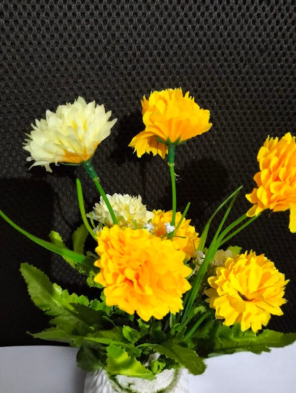 Picture of Artificial Flower Balcony Potted Plant Flowers Bouquet Wedding Home Garden Decor-Yellow