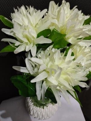 Picture of Artificial Flower Balcony Potted Plant Flowers Bouquet Wedding Home Garden Decor-White