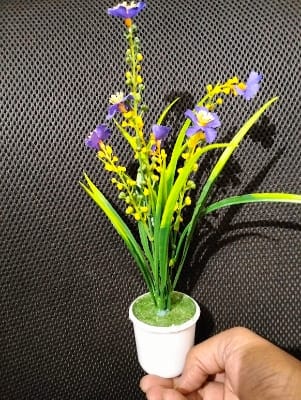 Picture of Artificial Flower Balcony Potted Plant Flowers Bouquet Wedding Home Garden Decor-Purple
