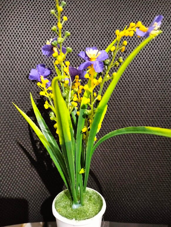 Picture of Artificial Flower Balcony Potted Plant Flowers Bouquet Wedding Home Garden Decor-Purple